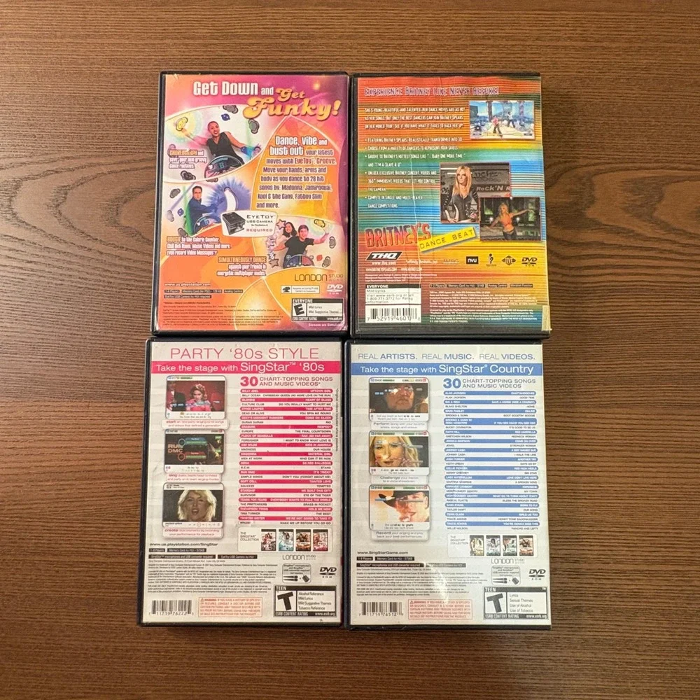 Sony PlayStation 2 Music Dance Game Lot 4 PS2 SingStar Britney EyeToy Good Condi